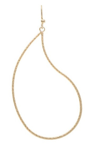 Gold Open Wire Raindrop Earrings