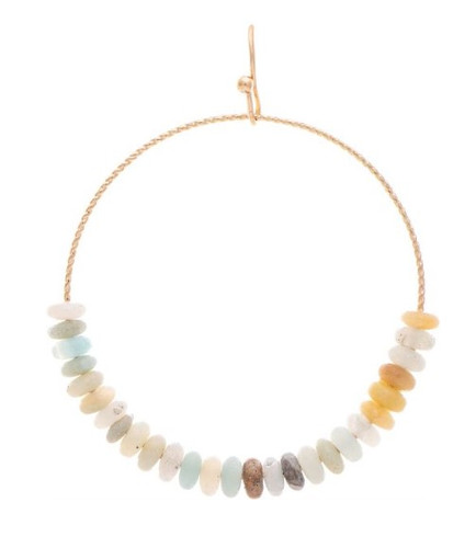 Gold Amazonite Beaded Circle Earrings