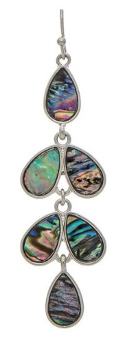 Silver Abalone Teardrops Earrings