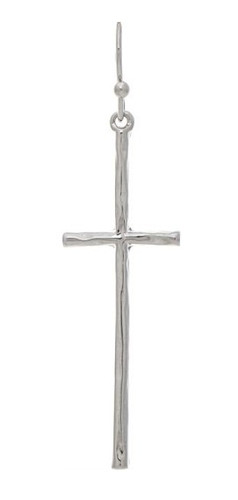 Silver Narrow Cross Earrings