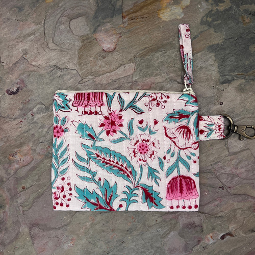 Quilted Tote Bag With Travel Pouch Vivid Wildflowers Anju Bags