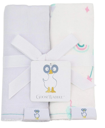 Bamboo Muslin Quilted Blanket Lavender And Rainbow