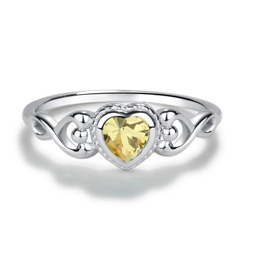 Size 1 Heart Ring with November Birthstone – A Token of Cherished Moments.