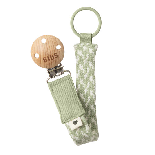 Pacifier Clip Sage-Ivory