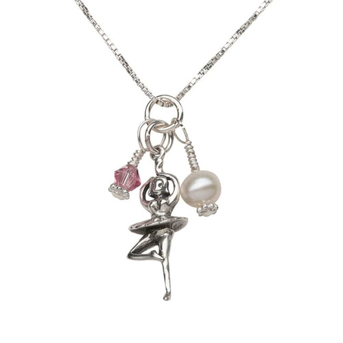 Ballerina Cluster Charm Necklace