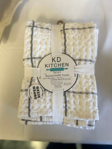 WAFFLED WASHED TOWEL SET