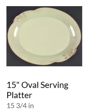 Madeira Harvest Sage Green Medium Oval Platter