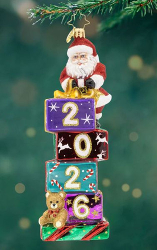 2026 Stacking Up The - Years European Glass Ornaments - Christopher Radko