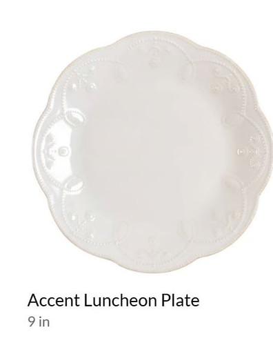 French Perle White Salad Plate
