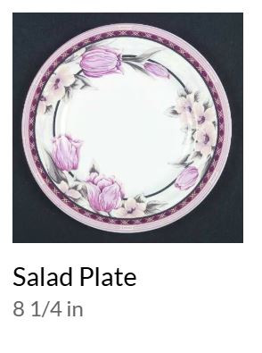 Simply Tulips Verdigris Round Salad Plate