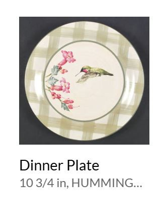 Summers Greeting Hummingbird Dinner Plate