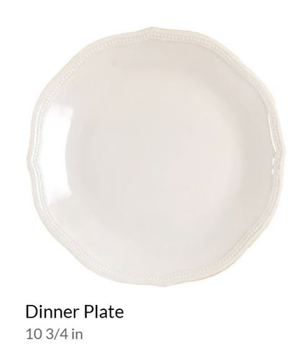 French Perle White Dinner Plate