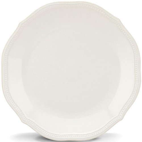 Perle Bead White Dinner Plate