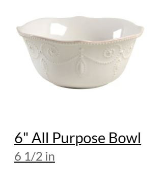 French Perle White Pasta Bowl