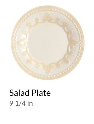 Linen Closet Braided Scroll Round Salad Plate