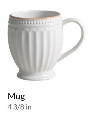 French Perle Groove White Mug