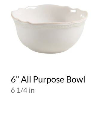 French Perle Bead White All Purpose Bowl