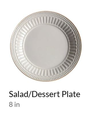 French Perle Grove White Round Salad Plate