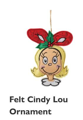Cindy Lou Felt Ornament - Grinch Disney Traditions