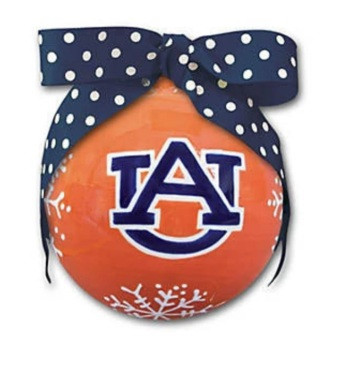 POLKA DOT AUBURN ORNAMENT
