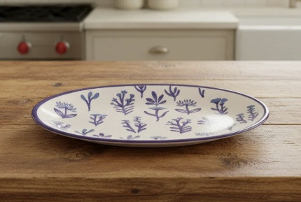 BLUE FLORAL PLATTER