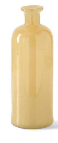 K And K Interiors - Yellow Glass Bottle  11 Inch - K and K Interiors
