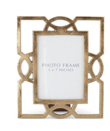 9 in Textured Gold Metal - Cutout Photo Frame - K and K Interiors