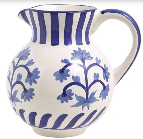 Mud Pie Gifts - Blue Floral Pitcher - Mud Pie Gifts