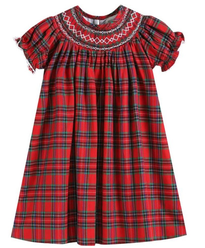 Red Christmas Plaid - Smocked Dress