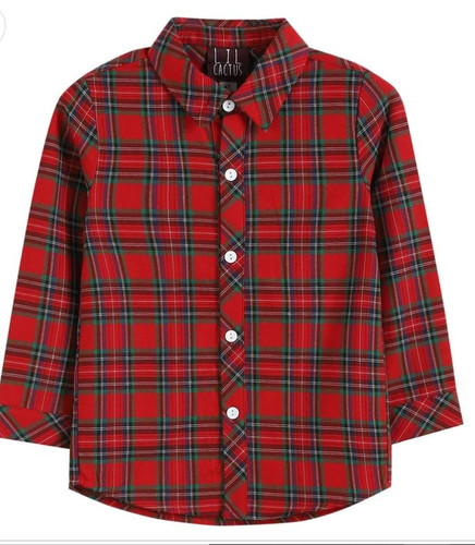 Red and Green - Boys Dress Shirt - Lil Cactus