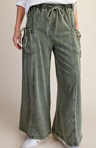 WASHED TERRY KNIT PANTS Easel Clothing