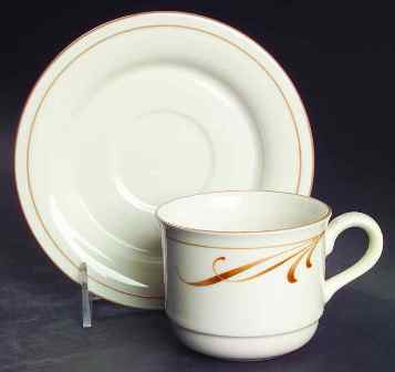 Beige Brushstrokes Cup and Saucer