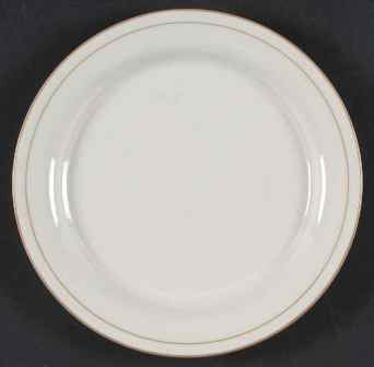 Beige Pinstripes Round Salad Plate