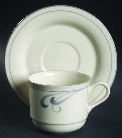 Grey Brushstrokes Cup and Saucer