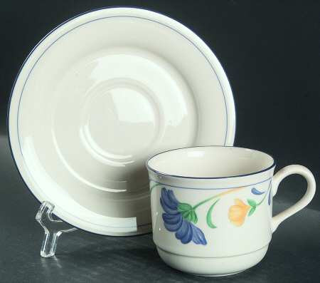 Buttercups on Blue Cup and Saucer