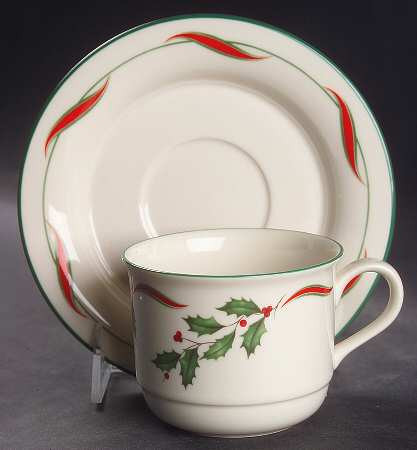 Country Holly Cup and Saucer