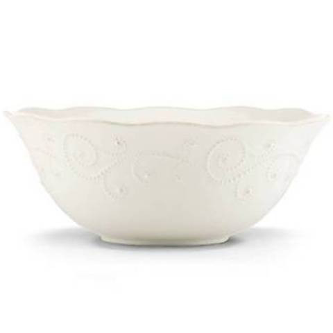 French Perle White Round Vegetable or Serving Bowl