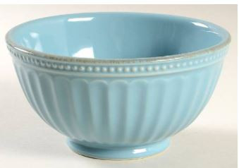 French Perle Groove Chambray Round Soup Cereal Bowl