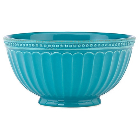 French Perle Groove Peacock Round Soup Cereal Bowl