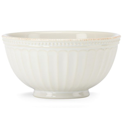 French Perle Groove White Round Soup Cereal Bowl