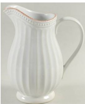 French Perle Groove White Pitcher