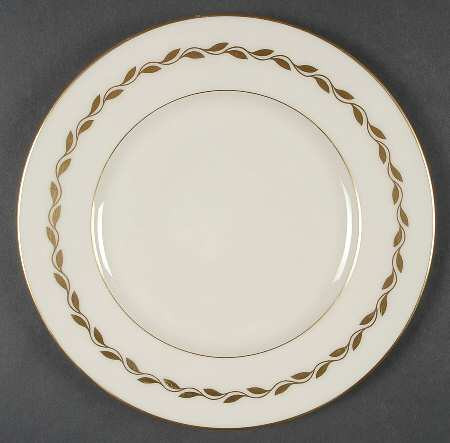Golden Wreath Round Salad Plate
