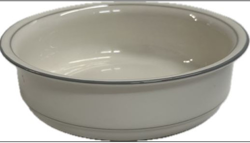 Grey Pinstripes Round Soup Cereal Bowl