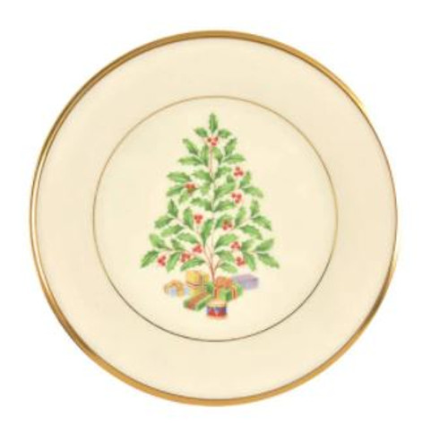 Holiday Tree Gold Lenox Salad Plate