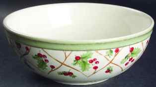 Holiday Trellis Round Soup Cereal Bowl