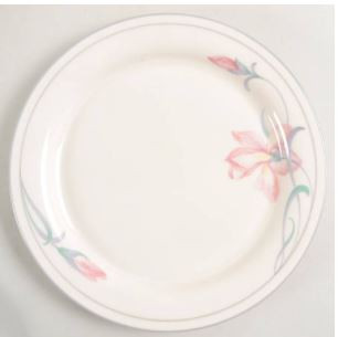 Iris On Grey Round Salad Plate