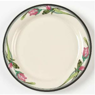 Midnight Blossoms Round Salad Plate