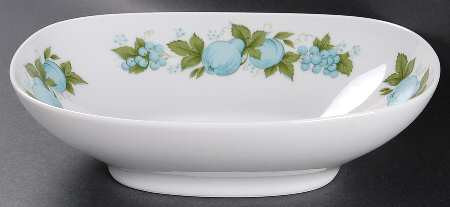 Blue Orchard Oval Vegetable or Serving Bowl