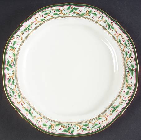 Christmas Garland Round Salad Plate