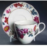Damask Bouquet Cup and Saucer